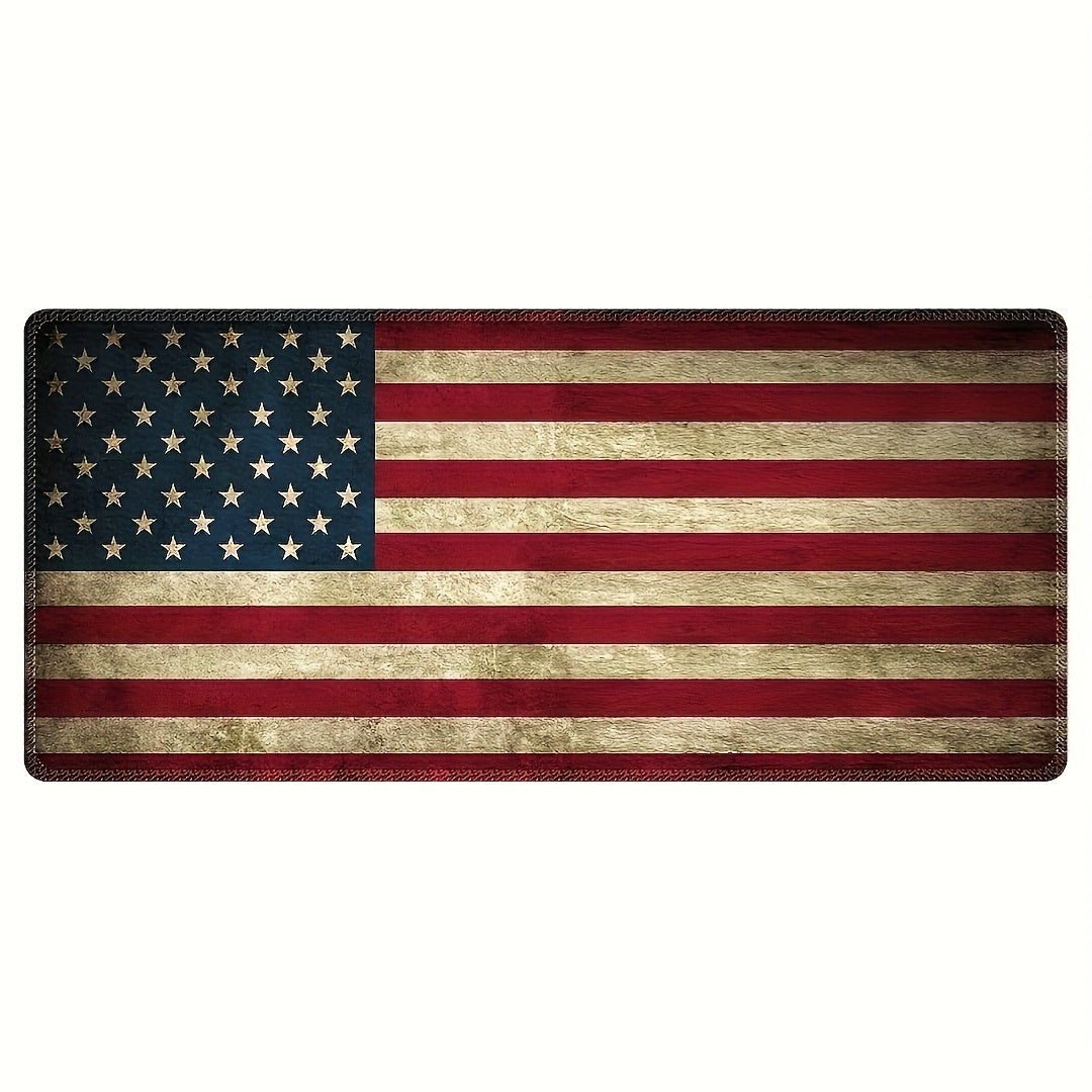 1pc Patriotic American Flag Extended Mouse Pad - Waterproof Non-Slip Base, Large Rectangular Desk Mat for Gaming, Office & Study - Durable Work Surface with Stars & Stripes Design, Mouse Pads for Desk