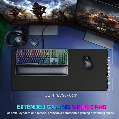 Extra Large Gaming Mouse Pad - Non-Slip, Washable Rubber Base Desk Mat 35.4x15.7 Inches - Vibrant Fantasy Artwork, Thick & Durable, Ideal for Gamers & Professionals, Perfect for Modern Workspaces