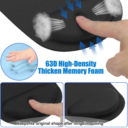 Non-Slip Mouse Pad with Wrist Support, Business Style Mouse Mat, Perfect for Students, Workers, Laptop, Home, Office & Travel, Ergonomic Design, High Grade Gaming Mouse Mat