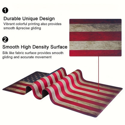 1pc Patriotic American Flag Extended Mouse Pad - Waterproof Non-Slip Base, Large Rectangular Desk Mat for Gaming, Office & Study - Durable Work Surface with Stars & Stripes Design, Mouse Pads for Desk
